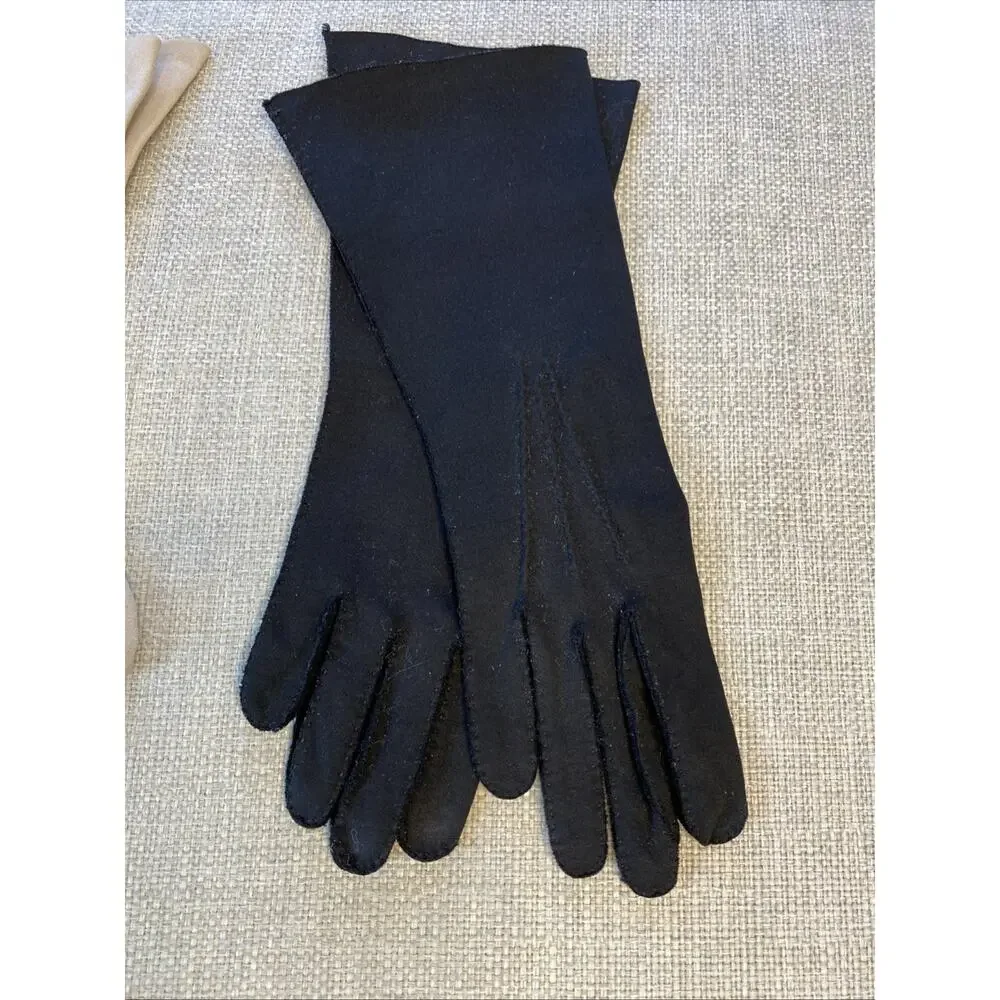 Lot of 5 Vintage Leather Cloth Dress Gloves Embroidered MCM S/M